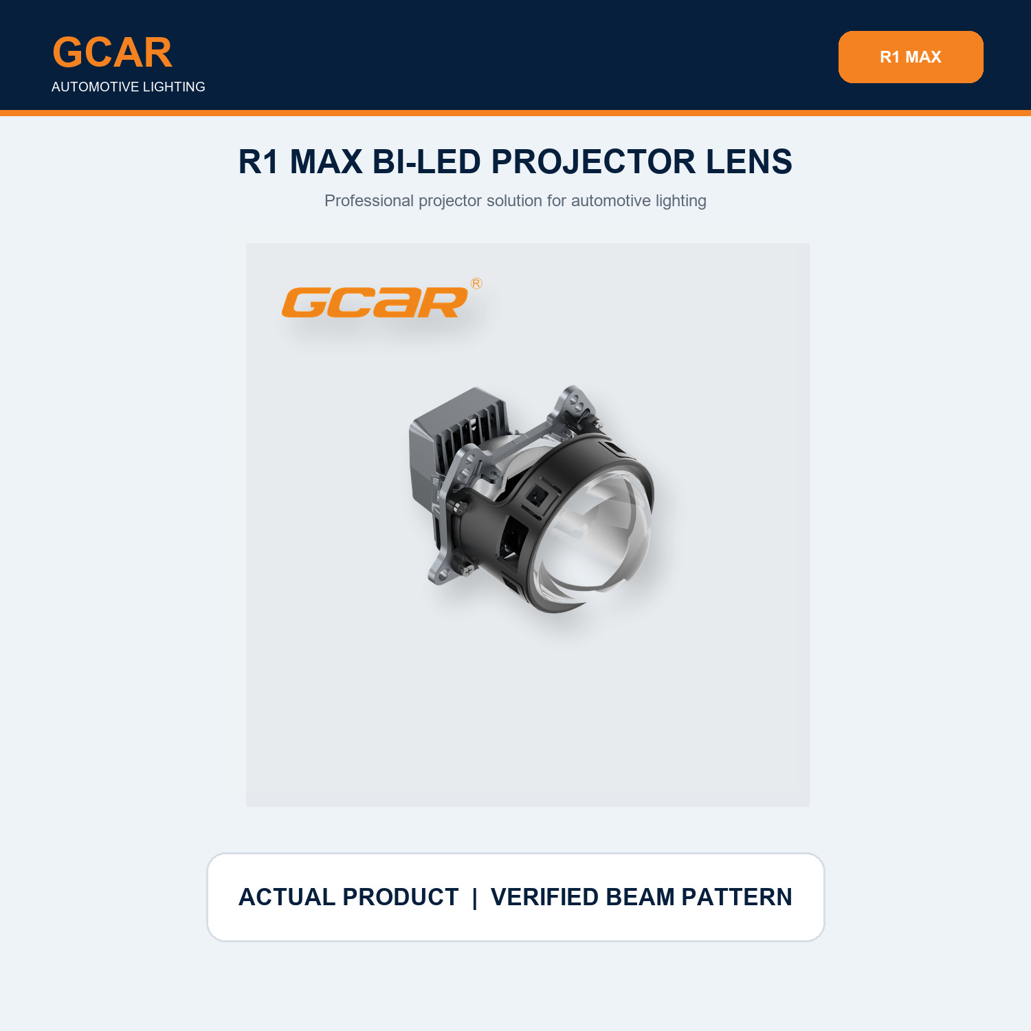 GCAR R1 MAX Professional low and high beam projector solution